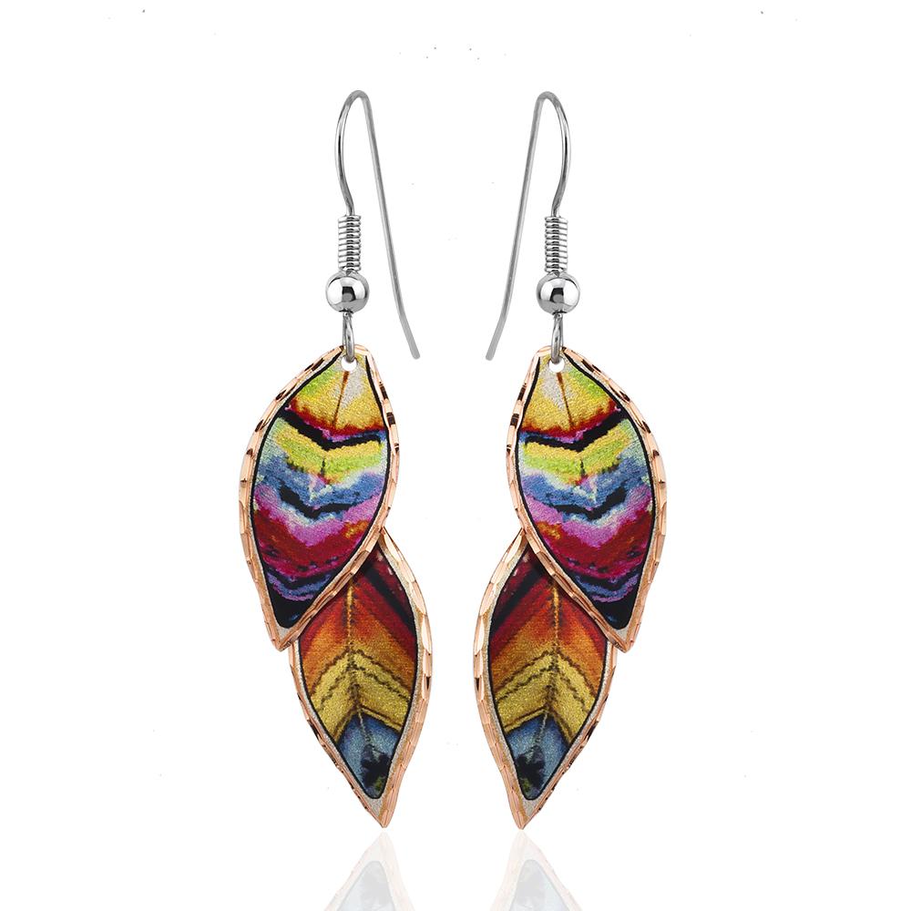 Summer colors leave design earrings