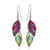 cherry and green color leave design earrings