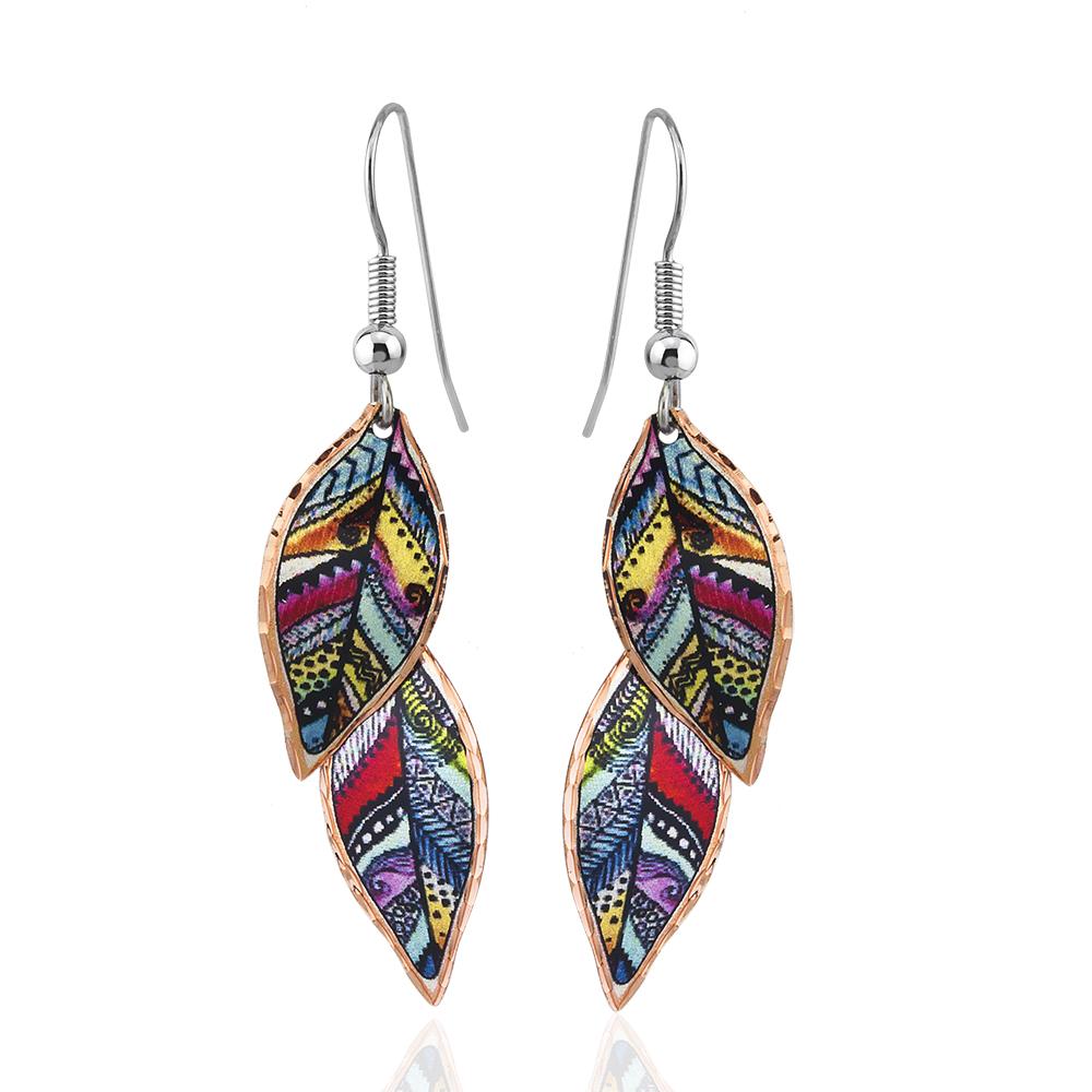 Fall colors background leave design earrings