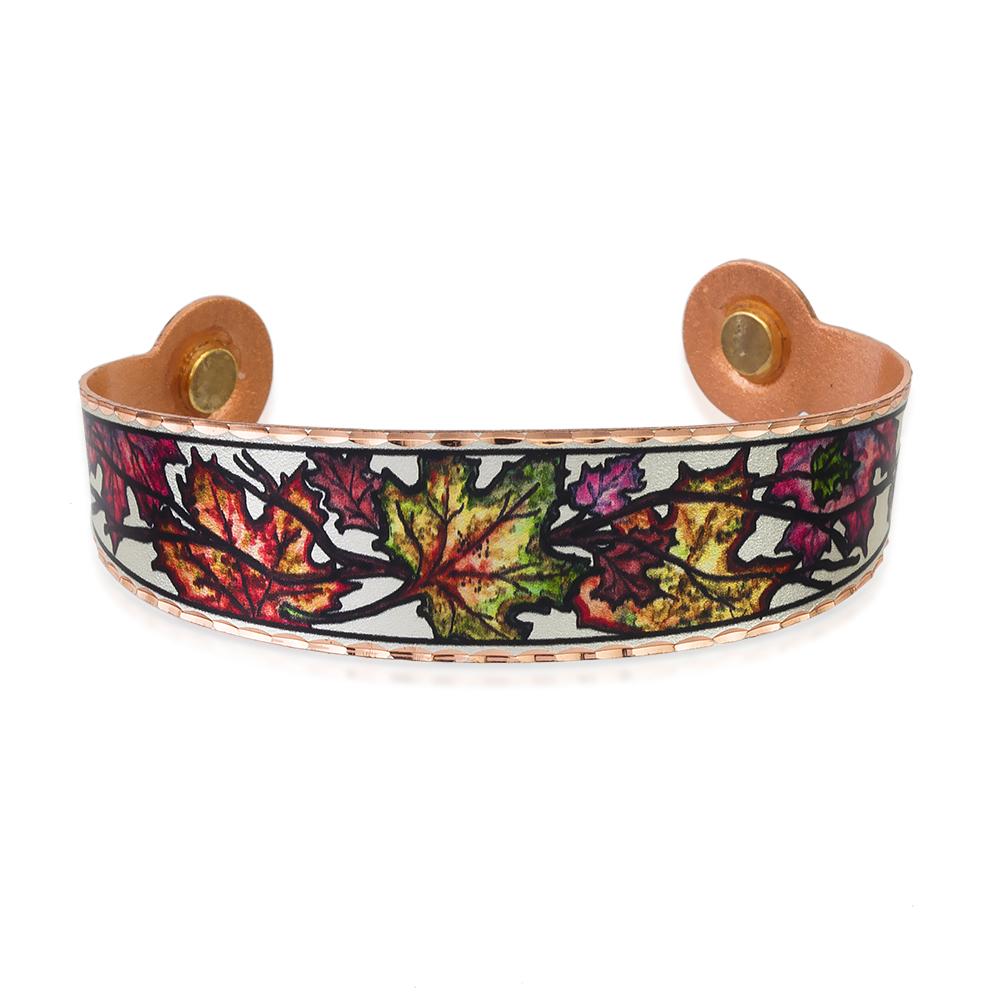 Maple leaf design bracelet with magnets