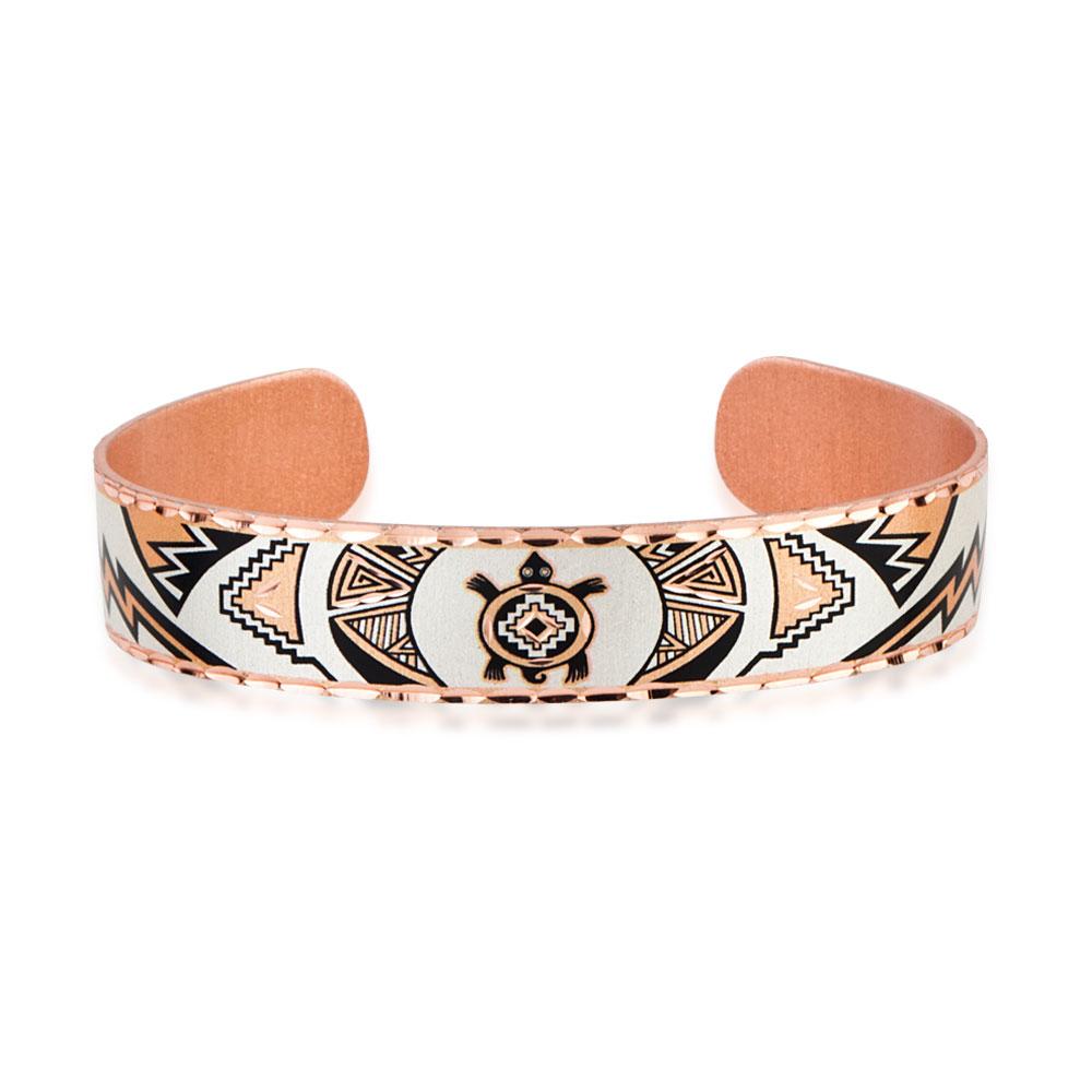 Narrow style turtle design handmade copper adjustable bracelet