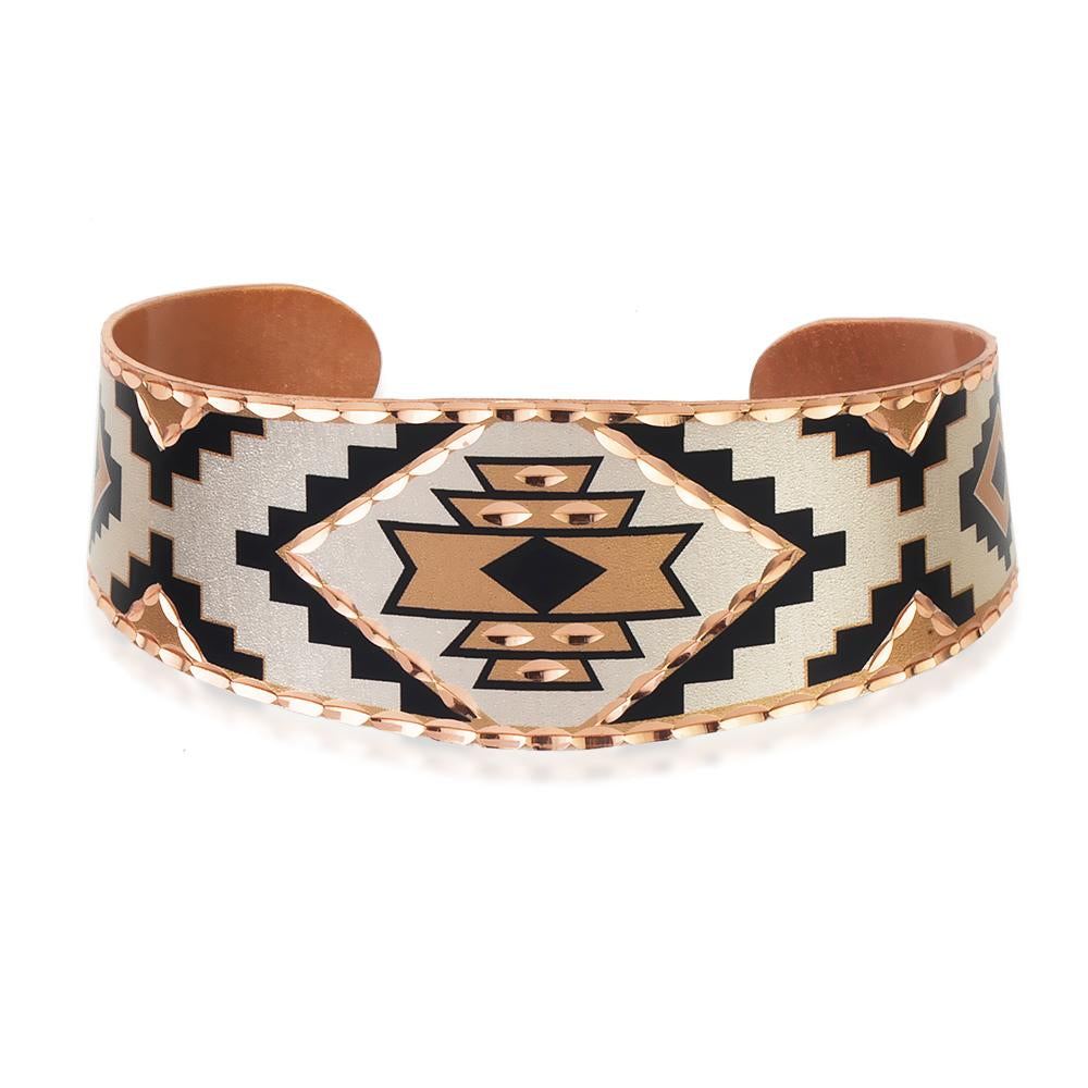 Southwestern native american design handmade adjustable solid copper bracelet