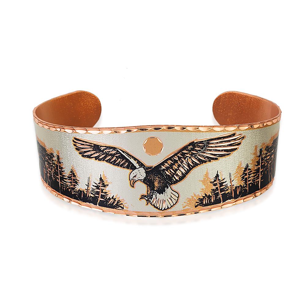Flying eagle design handmade adjustable copper bracelet