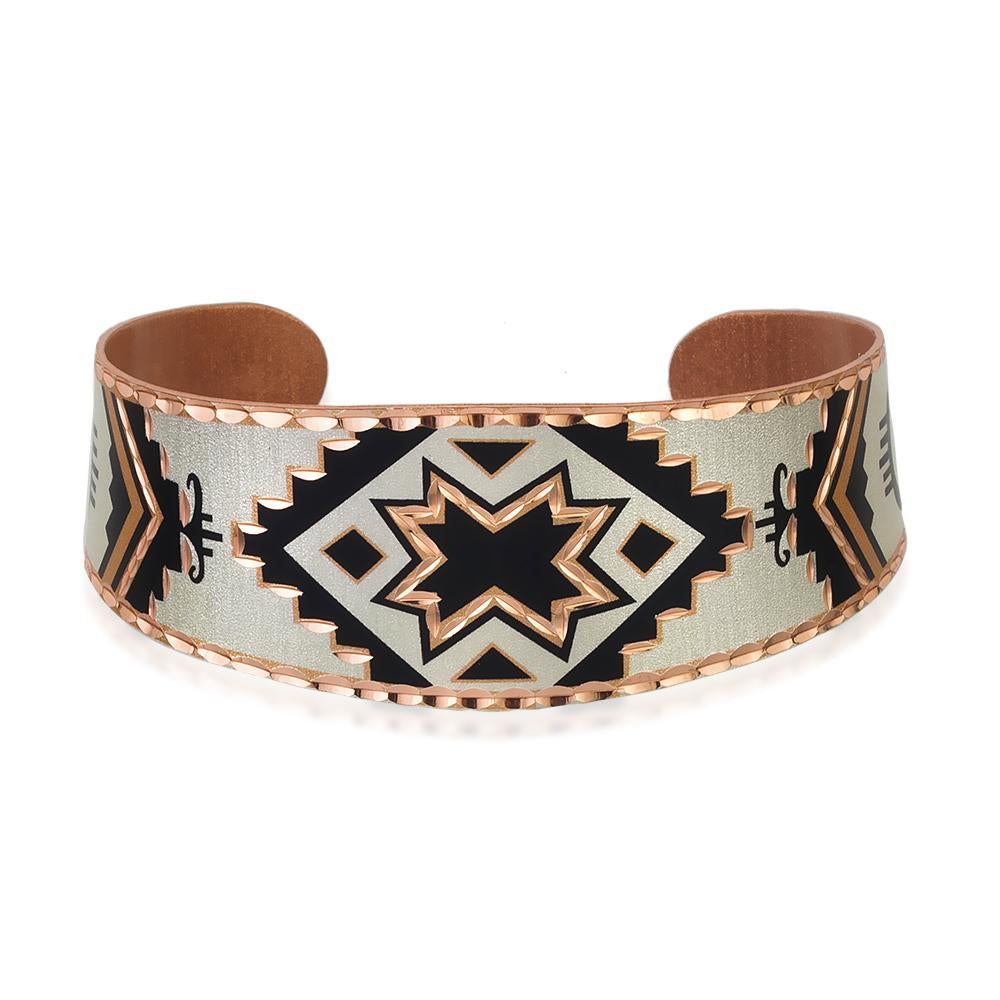 Southwestern star design handmade adjustable copper bracelet