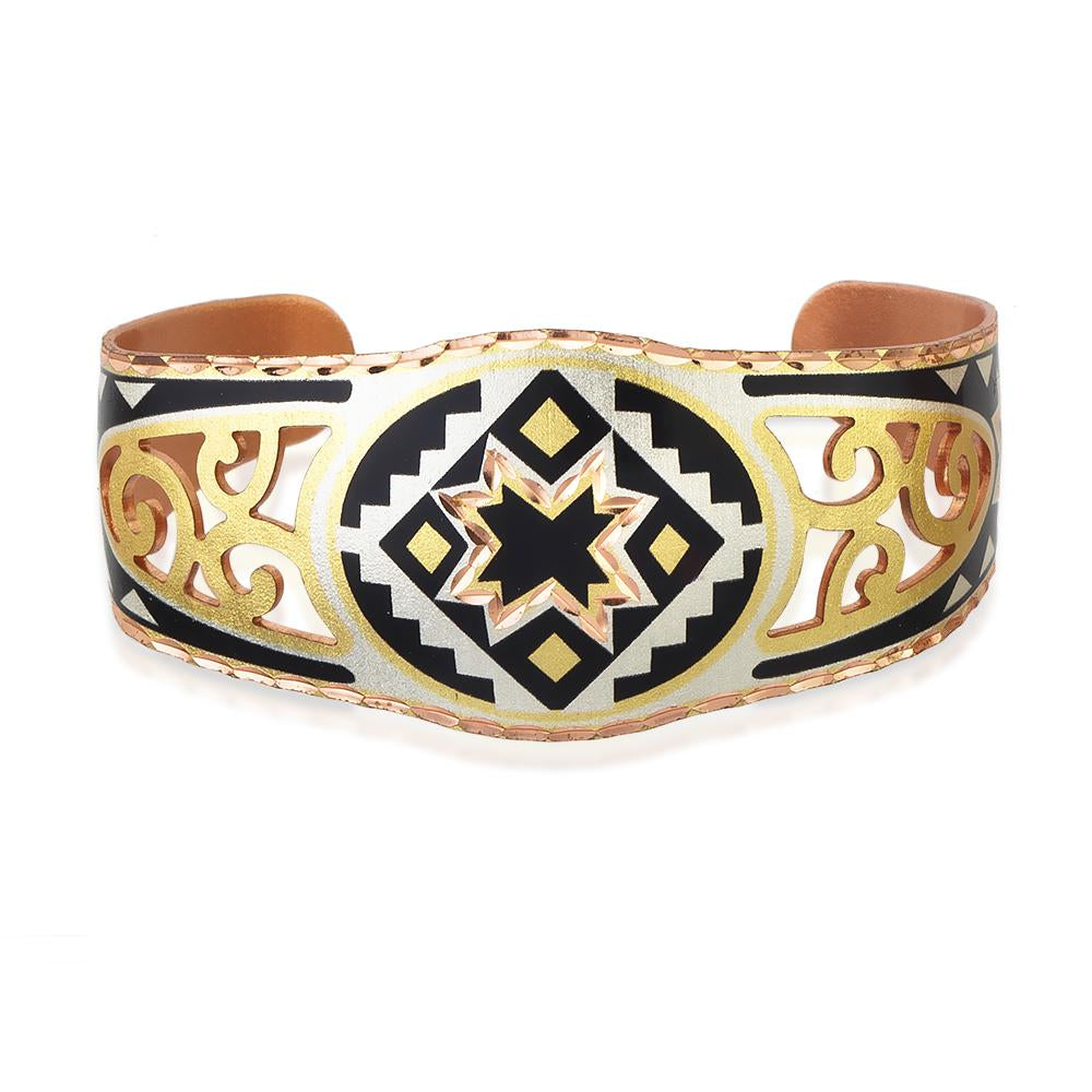 Southwestern star design fligree solid copper adjustable bracelet
