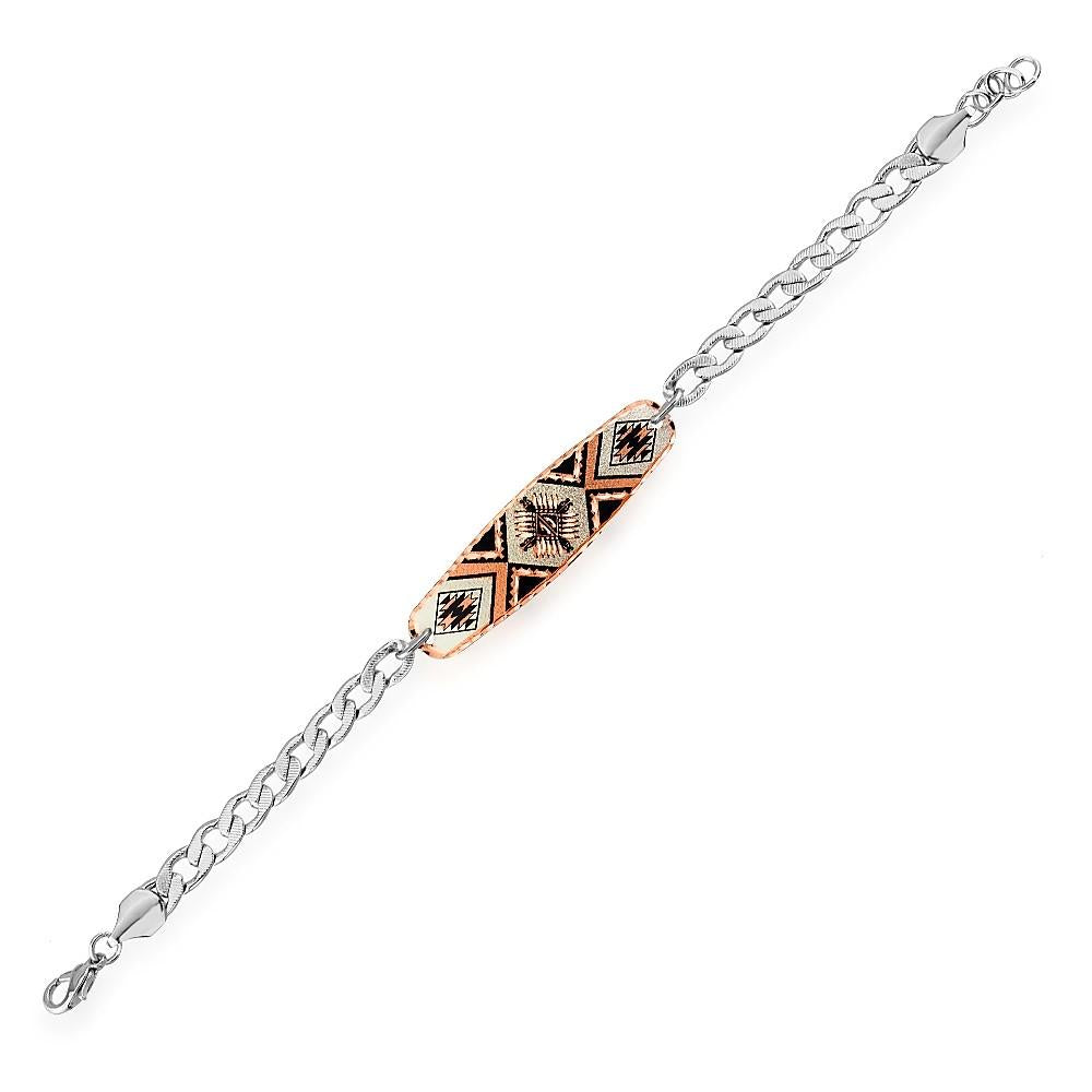 Sunburst native american design handmade copper adjustable chain