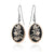 Black daisy flower earrings