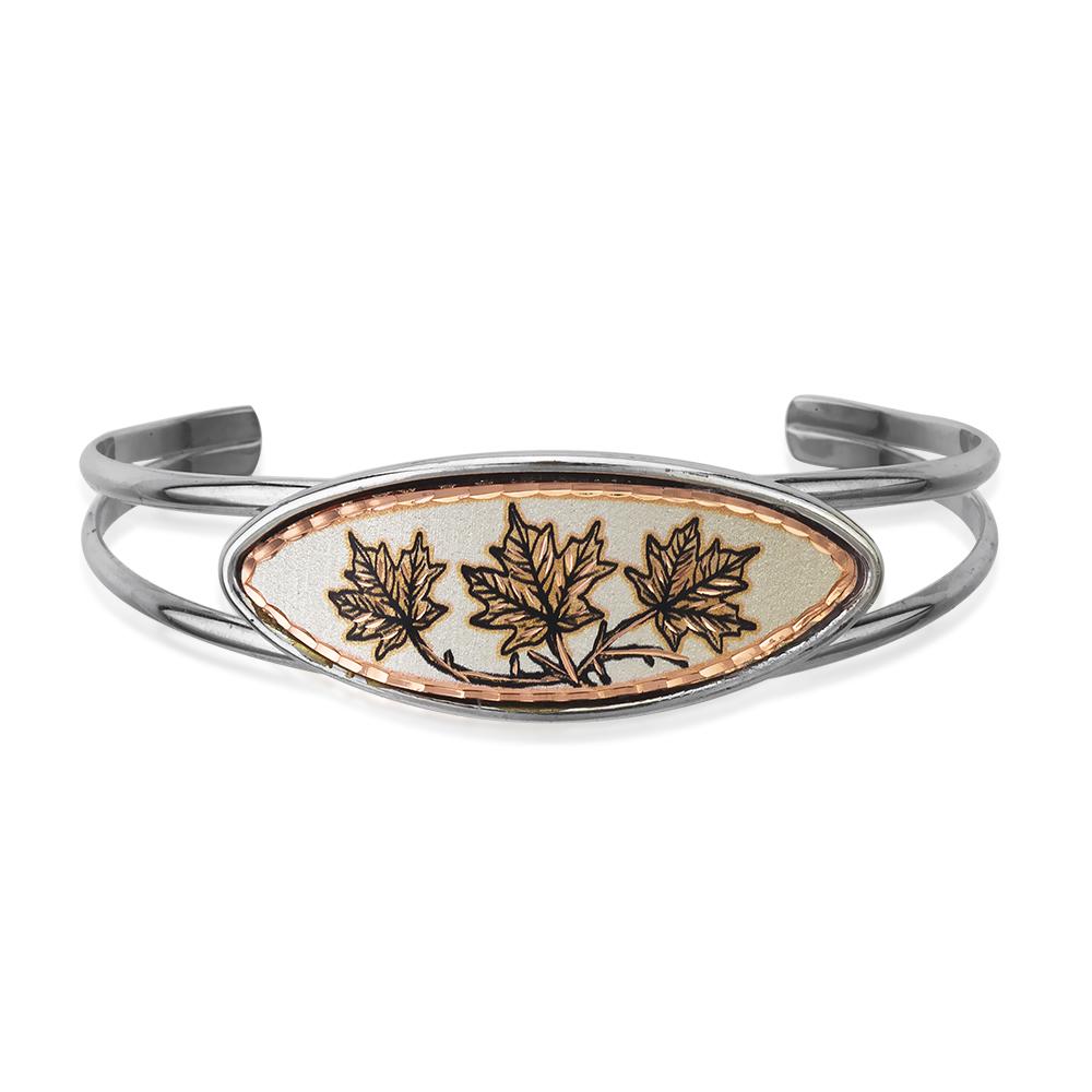 Maple leaf design wire bracelet