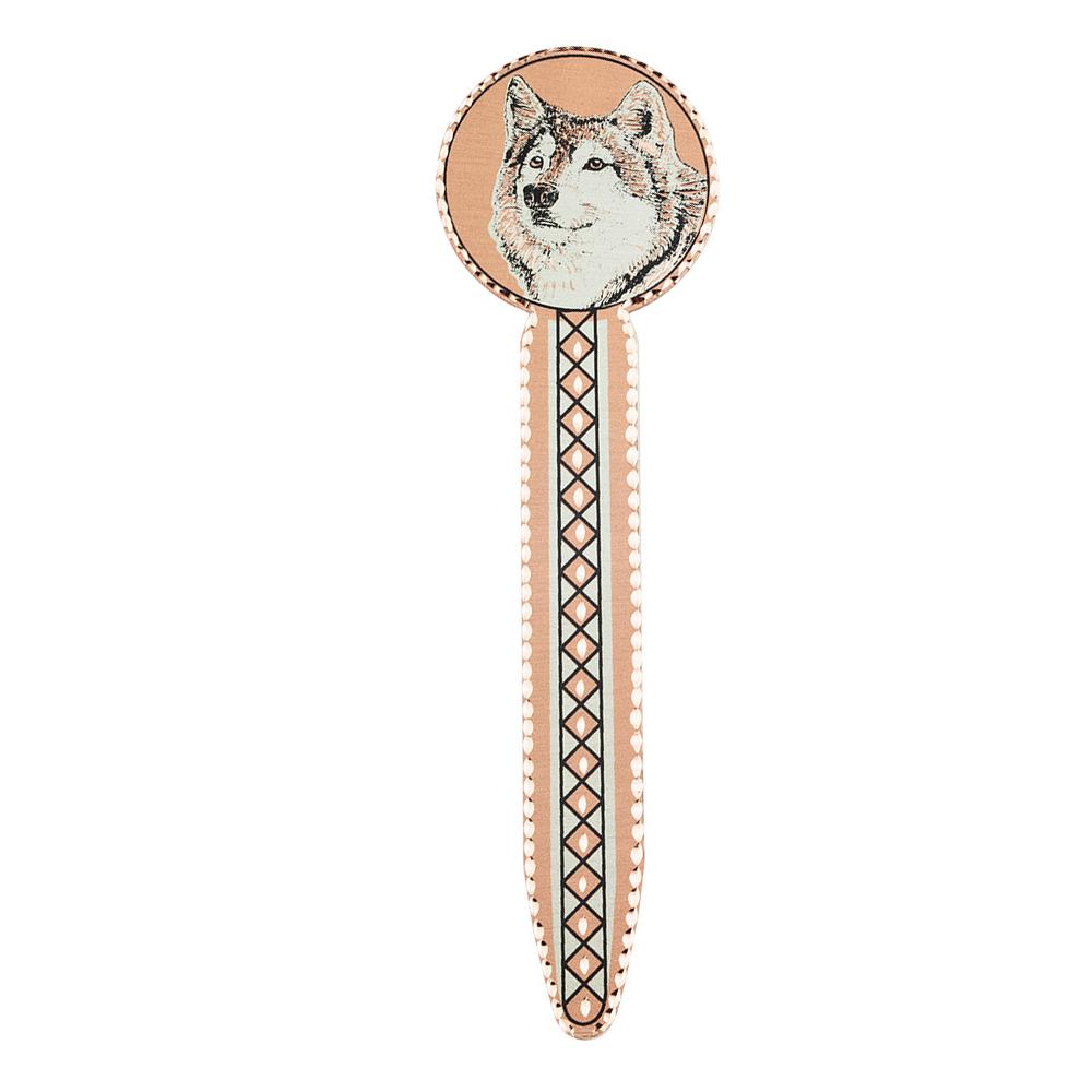Wolf design copper handmade bookmark