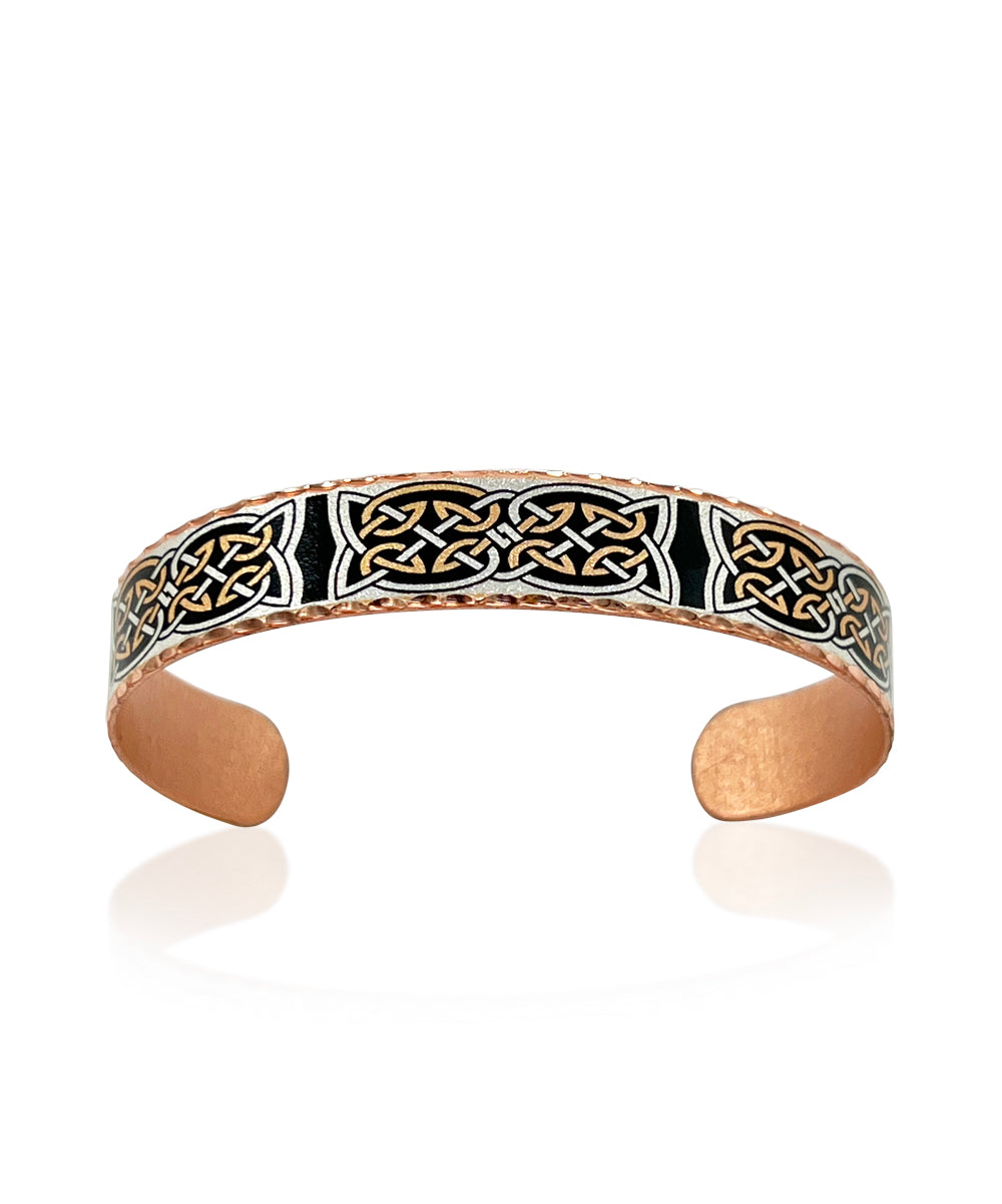 Irish knot design silver rose gold bracelet