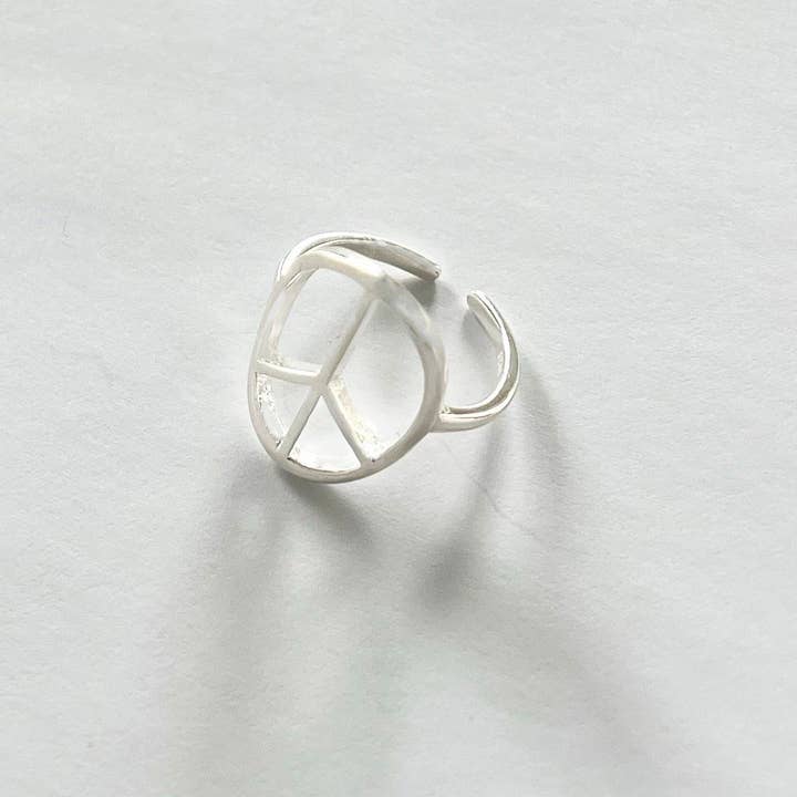 Peace silver 925 adjustable ring