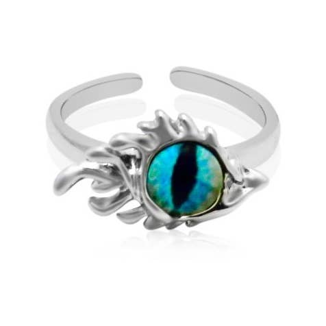 Evil Eye Design  stainless  Adjustable Ring
