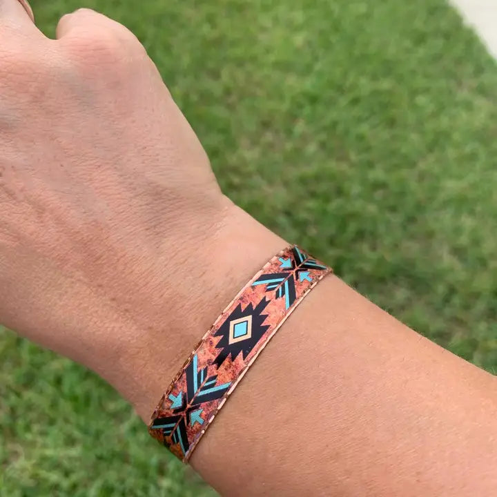 Flame Painted western Cuff Bracelets BSN-715