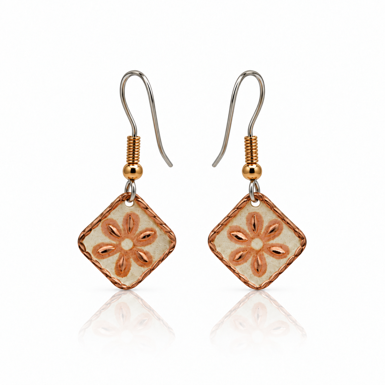 Silver daisy  flower earrings