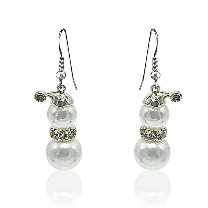 Snowman pearl earrings