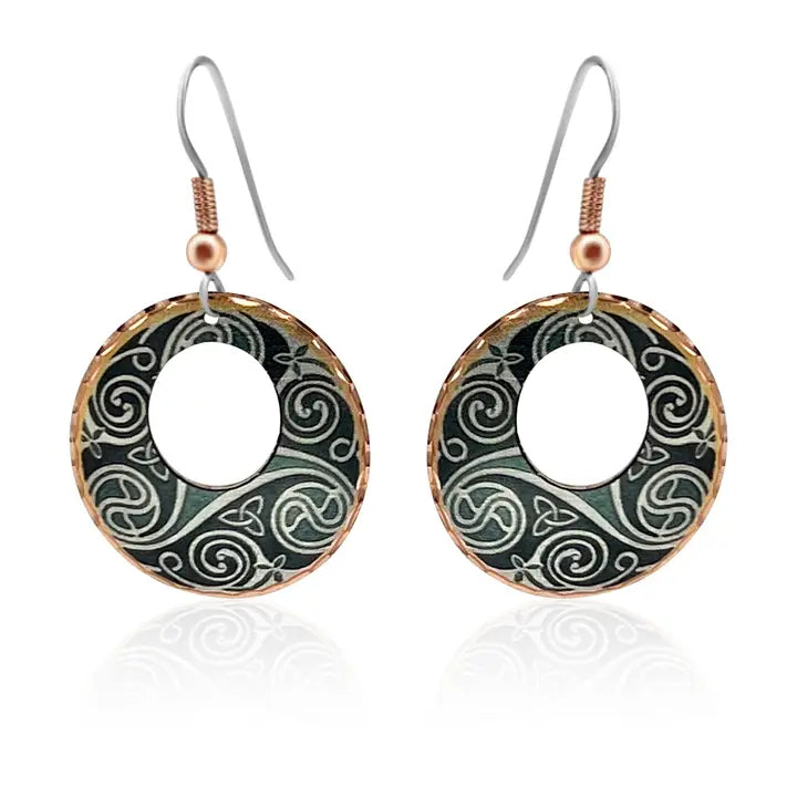 Copper Celtic style  Irish earrings