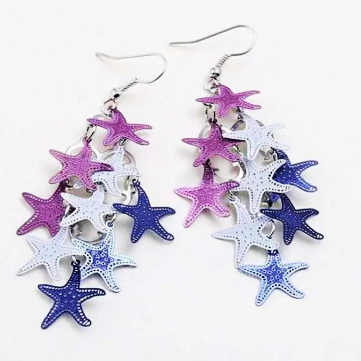 Multiple  Sea Starfish Colorful Earrings