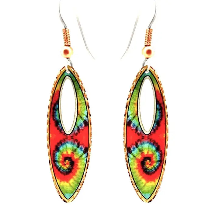 Tie Dye Earrings Long drop