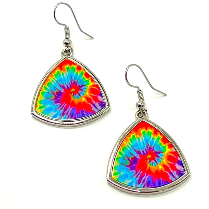Tie dye orange earrings