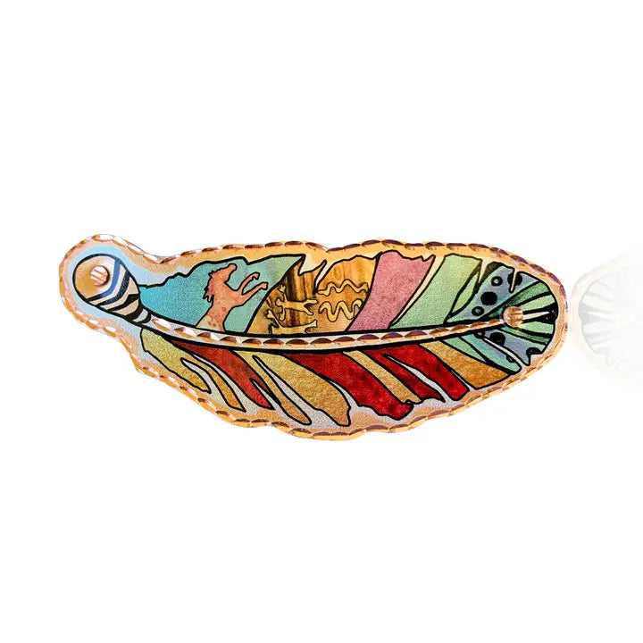 Colorful Copper Feather Hair Clip HRC-61