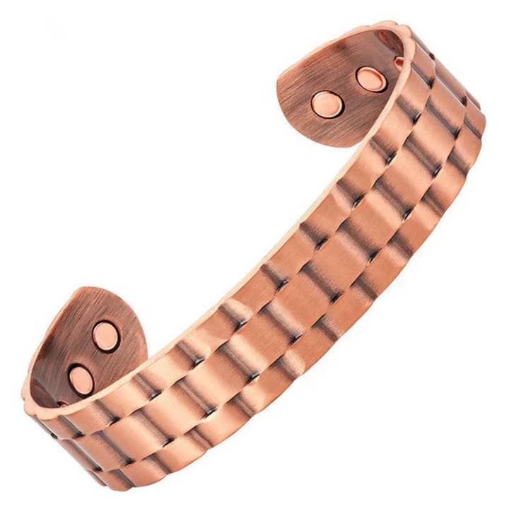 plain wide copper bracelet Rolex style with magnets
