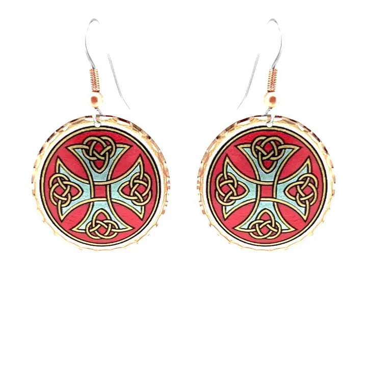 Copper Celtic style  Irish earrings