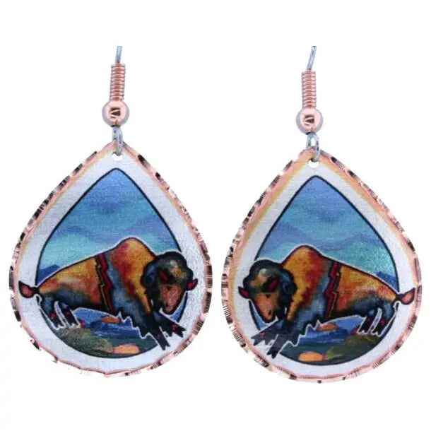Western Art Buffalo Earrings