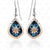 Dark Blue Floral Design Earrings