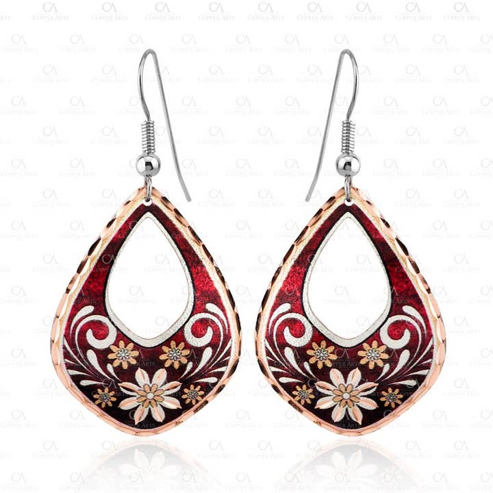 Red Daisies Flower Earrings