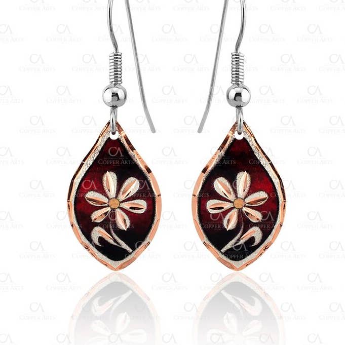 Red Dainty Flower Earrings