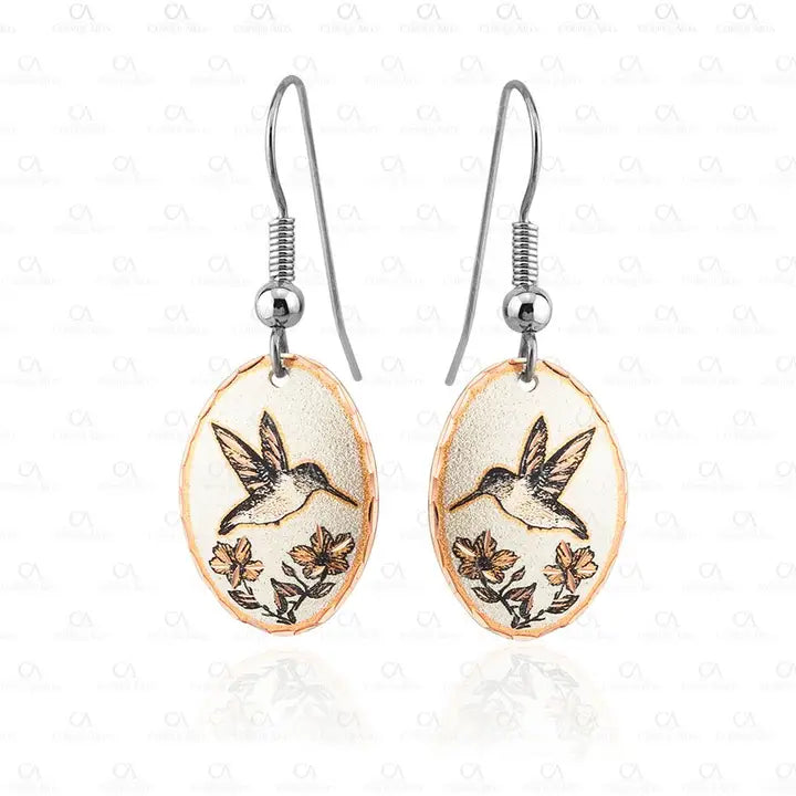Hummingbird Design Earrings