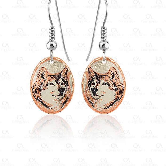 wolf design Earrings