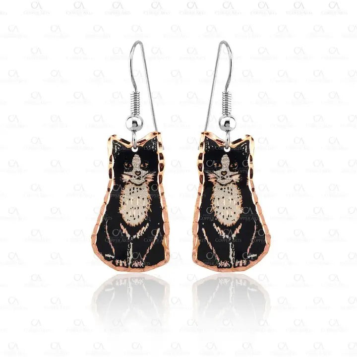 Black & White Cat Earrings C-11