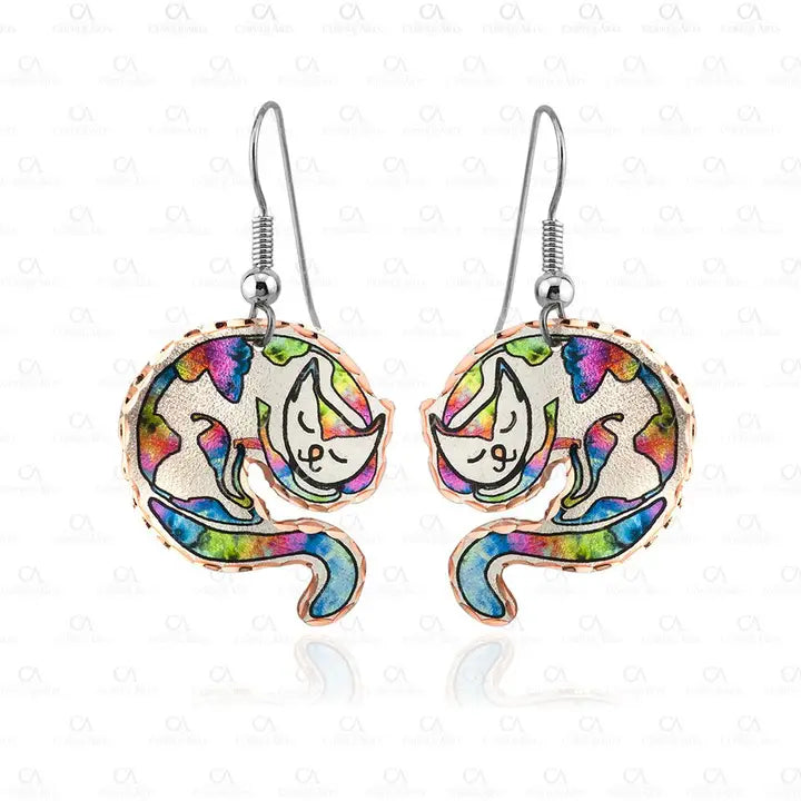 Sleeping Cat Earrings