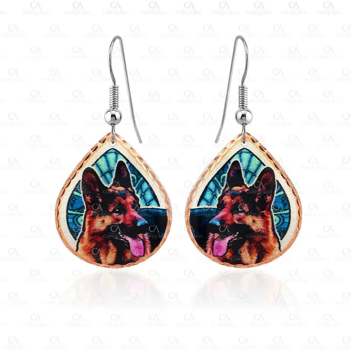 Colorful German Shepherd Earrings DC-13