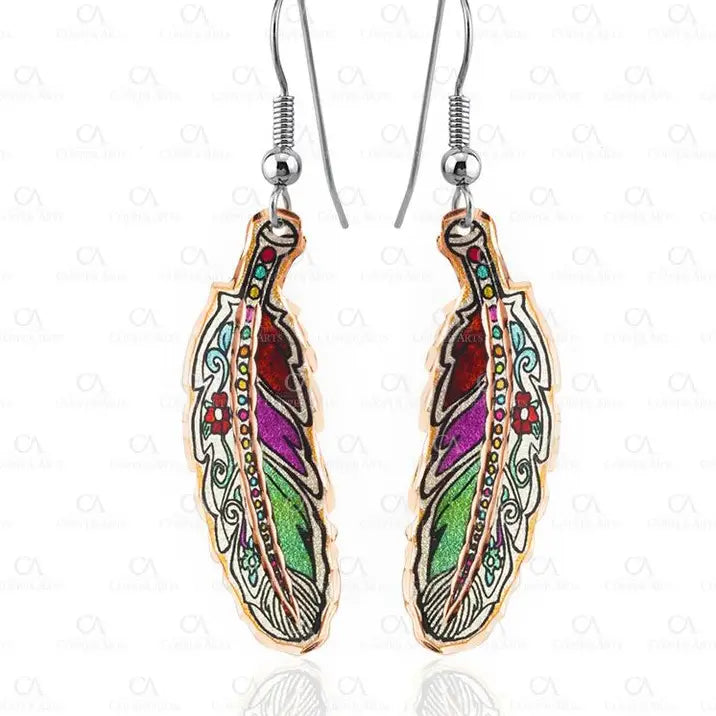 Southwestern Copper Feather Earrings