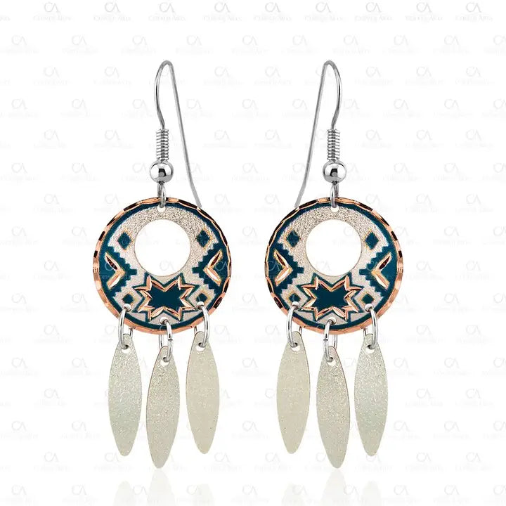 Denim Blue western Star earrings K-721bl