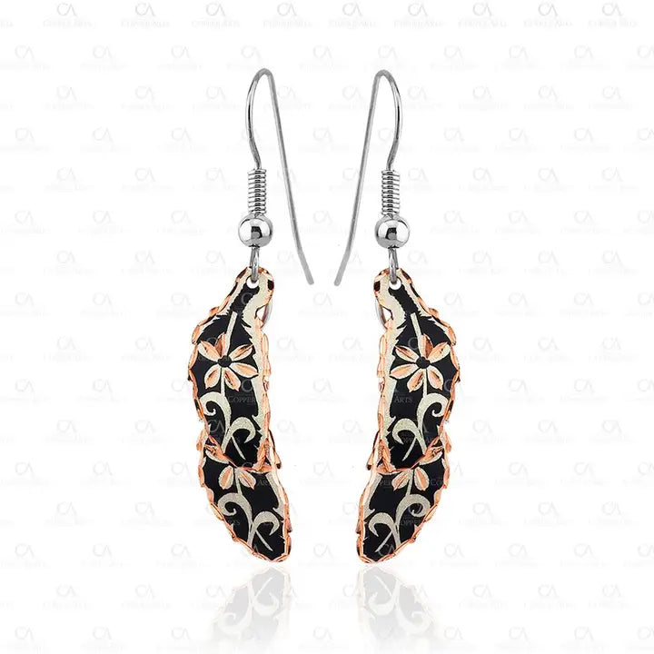 Floral Feather Design Earrings