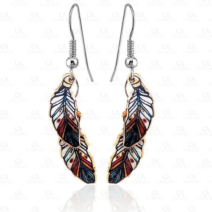 Southwestern feather design earrings