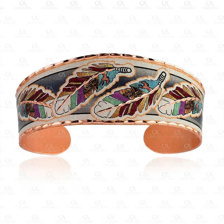 Copper Feather Art Bracelet BA-04