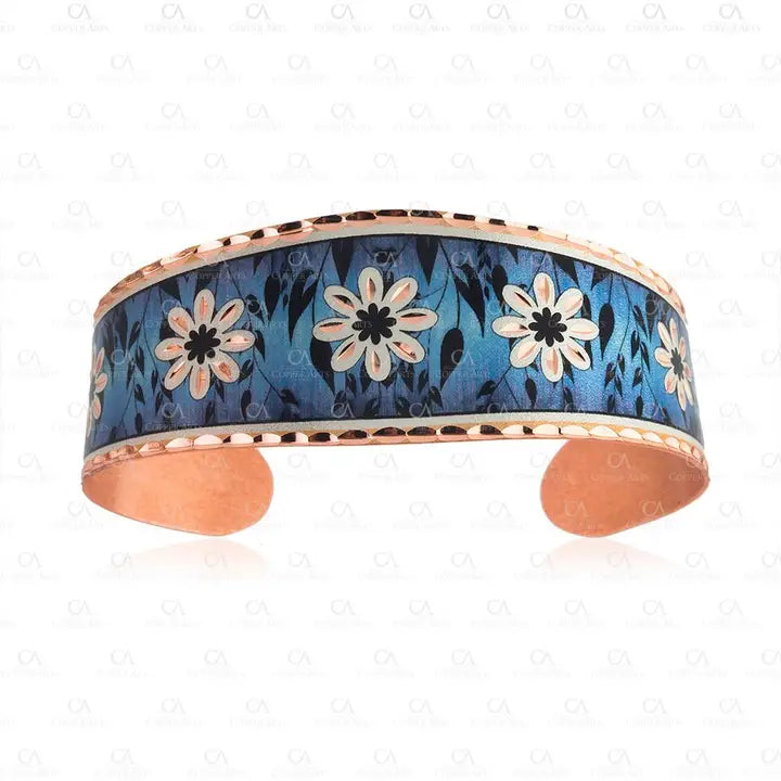 Dark Blue Floral Design Bracelet