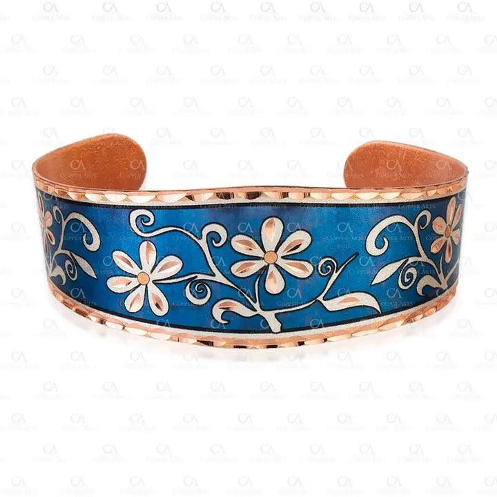 Blue Floral Design Bracelet