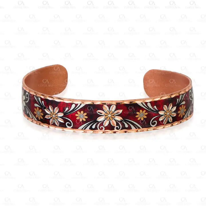 Red flower Narrow Design Bracelet