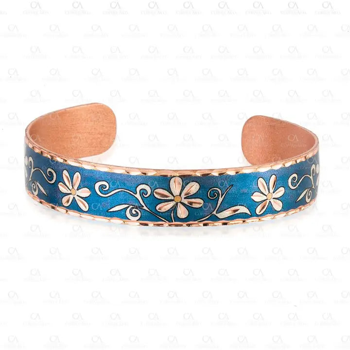 Blue flower Narrow Design adjustable Bracelet