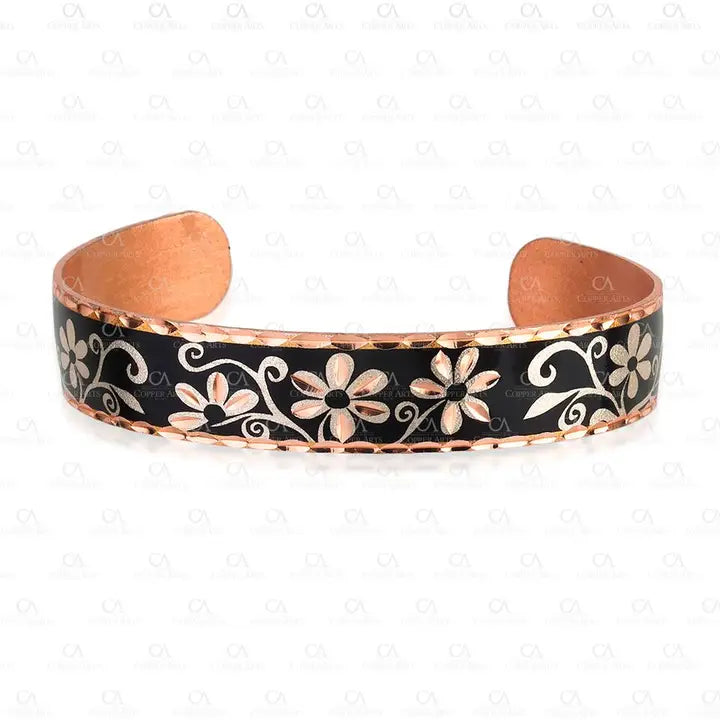 Black flower  Narrow Design Bracelet