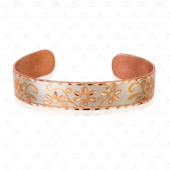 Silver flower  Narrow Design Bracelet