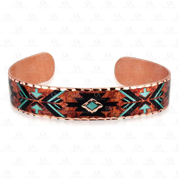 Flame Painted western Cuff Bracelets BSN-715