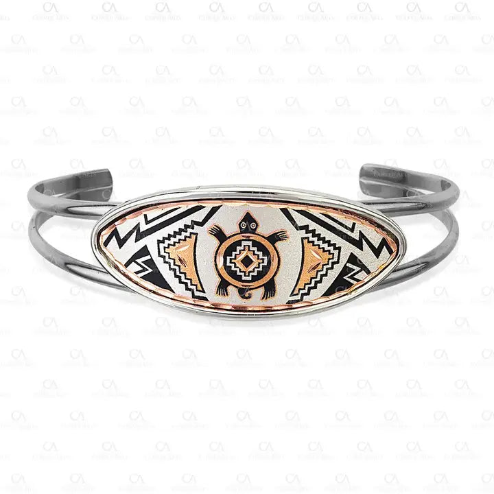 Southwestern Turtle Dainty Wire Bracelet