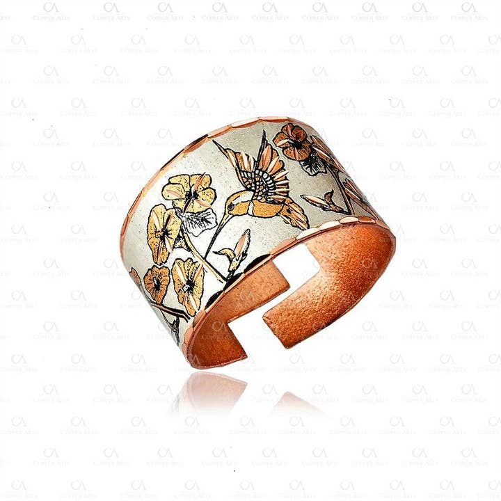 Handmade hummingbird ring