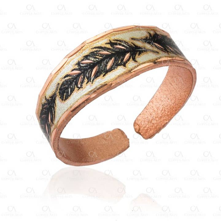Unique Copper Feather Rings